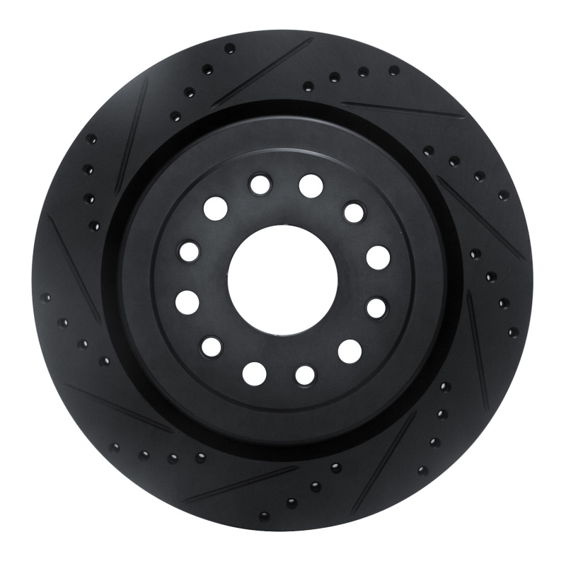 Ram 1500 Brake Rotor (1) - Rear Left - R1 Concepts - Drilled & Slotted - Black - `19-`25 Ram 1500 Brake Rotor (1) - Rear Left - R1 Concepts - Drilled & Slotted - Black - `19-`25